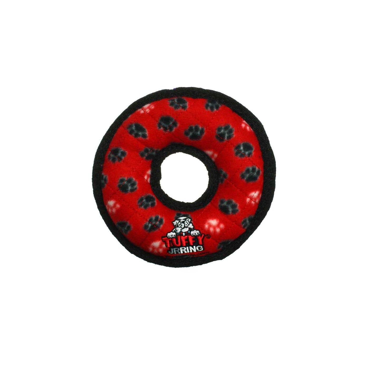 Tuffy Jr Ring - Red Paw, Durable, Squeaky- MEDIUM