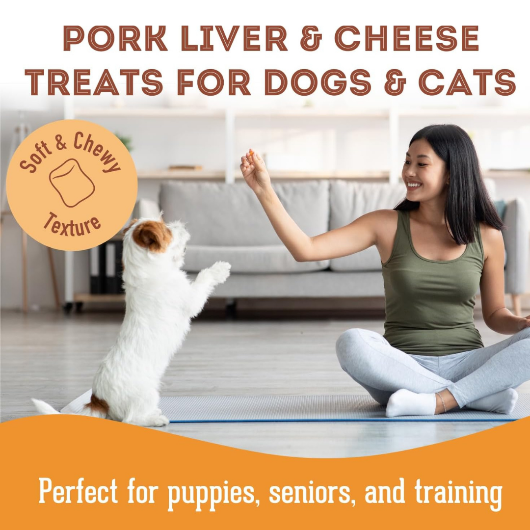 NEW!! Pork & Cheese Soft Dog Treats: For Puppies and Seniors