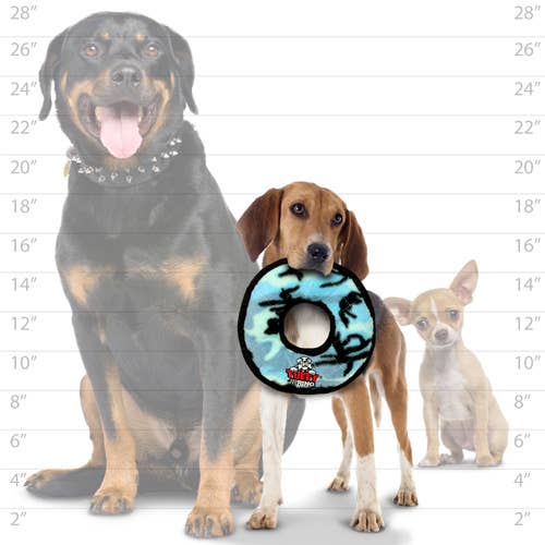 Tuffy Jr Ring - Camo Blue, Durable, Squeaky Dog Toy