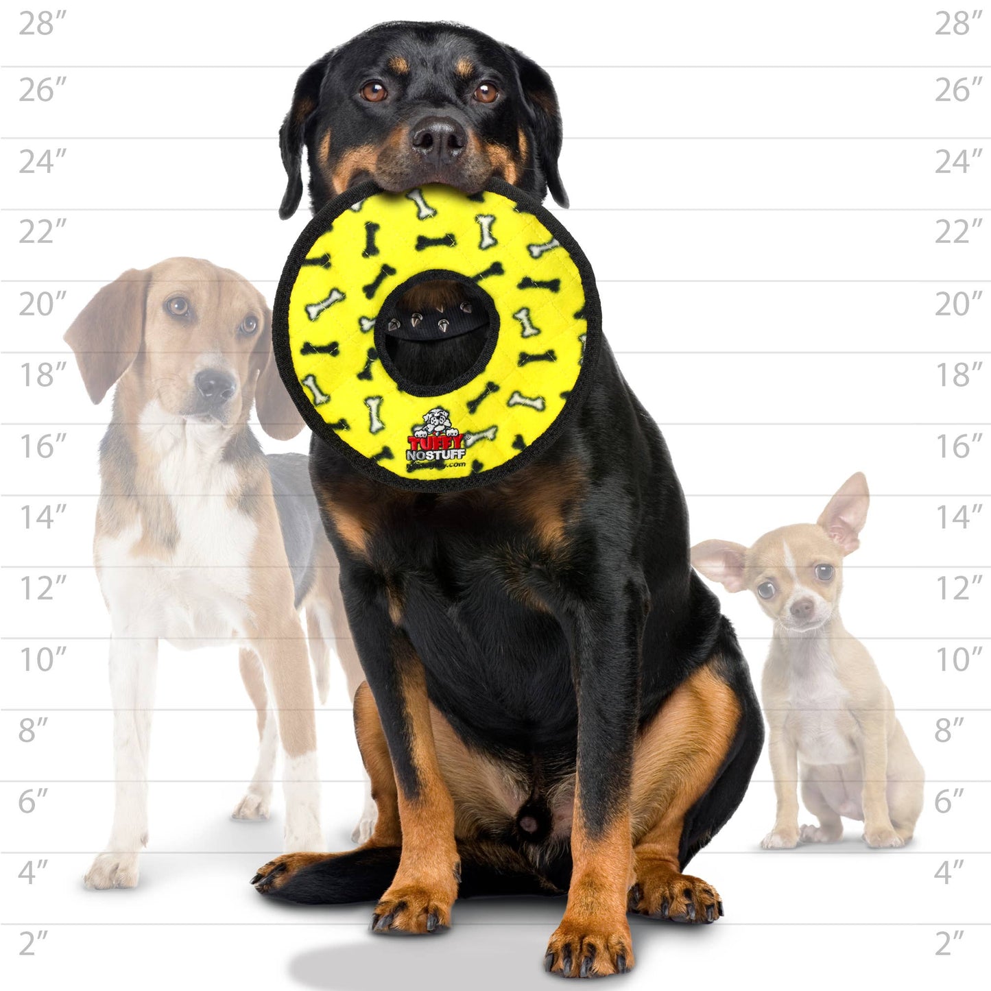 Tuffy No Stuff Ultimate Ring - Yellow, Squeaky Dog Toy