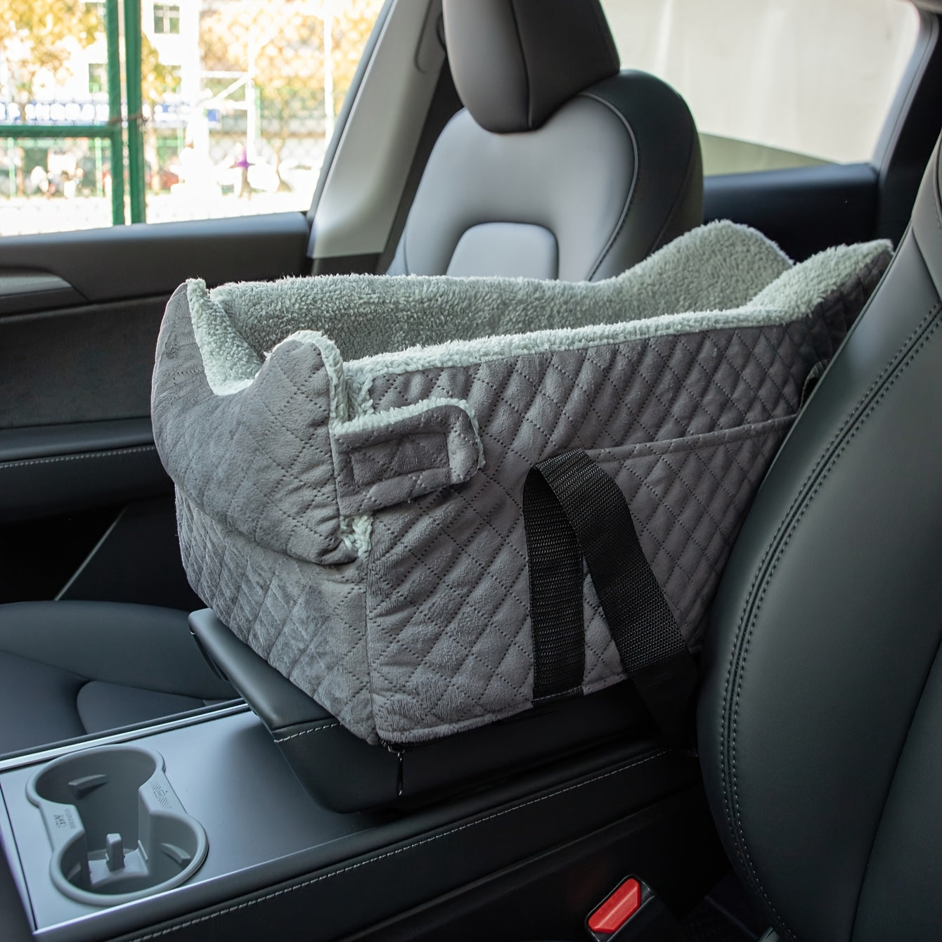 Elevated Console Deluxe Dog Booster Car Seat - Supports Up to 15 lbs