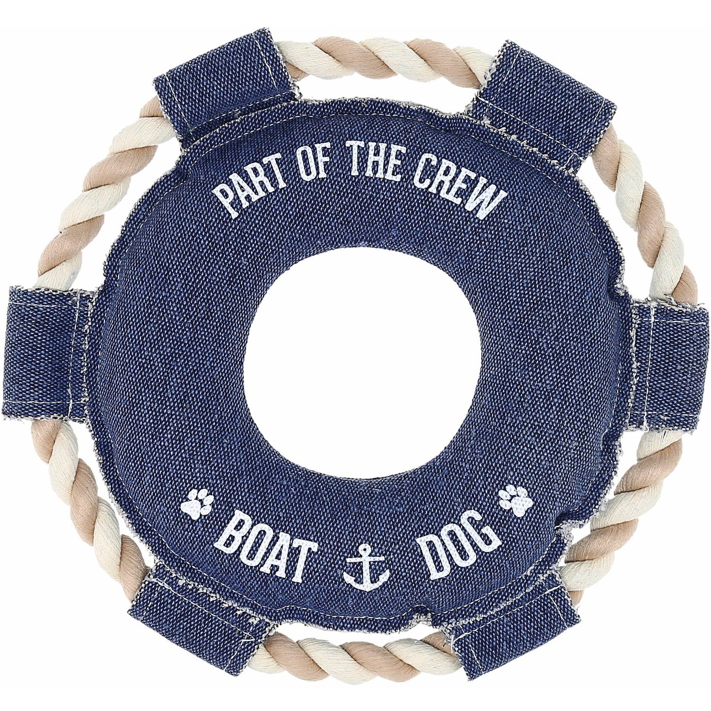 NEW!!! Boat Dog - 10.75" x 10.75" Canvas Dog Toy on Rope
