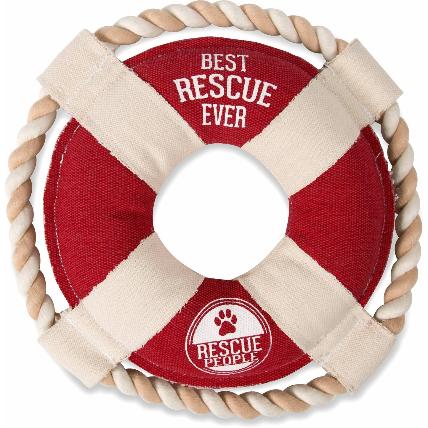 NEW!!! Best Rescue Ever - 10" Canvas Dog Toy on Rope
