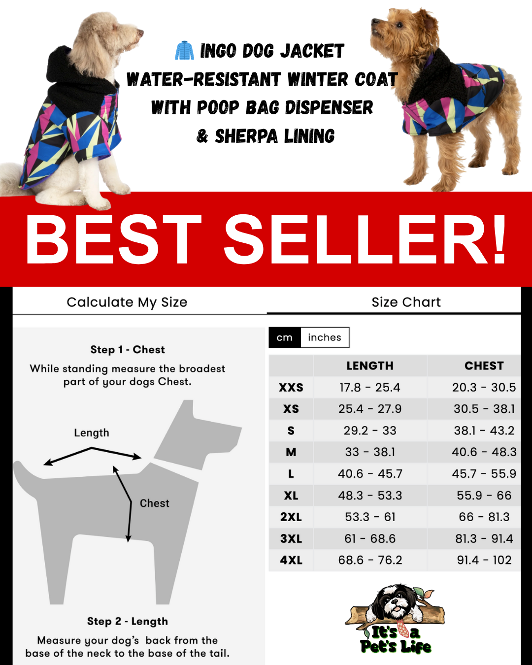 Ingo Dog Jacket-Water-Resistant Coat