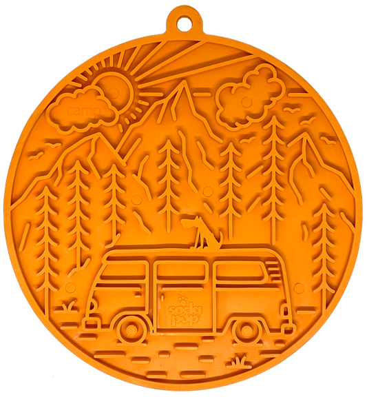 Orange Camp eMat Enrichment Lick Mat With Suction Cups: