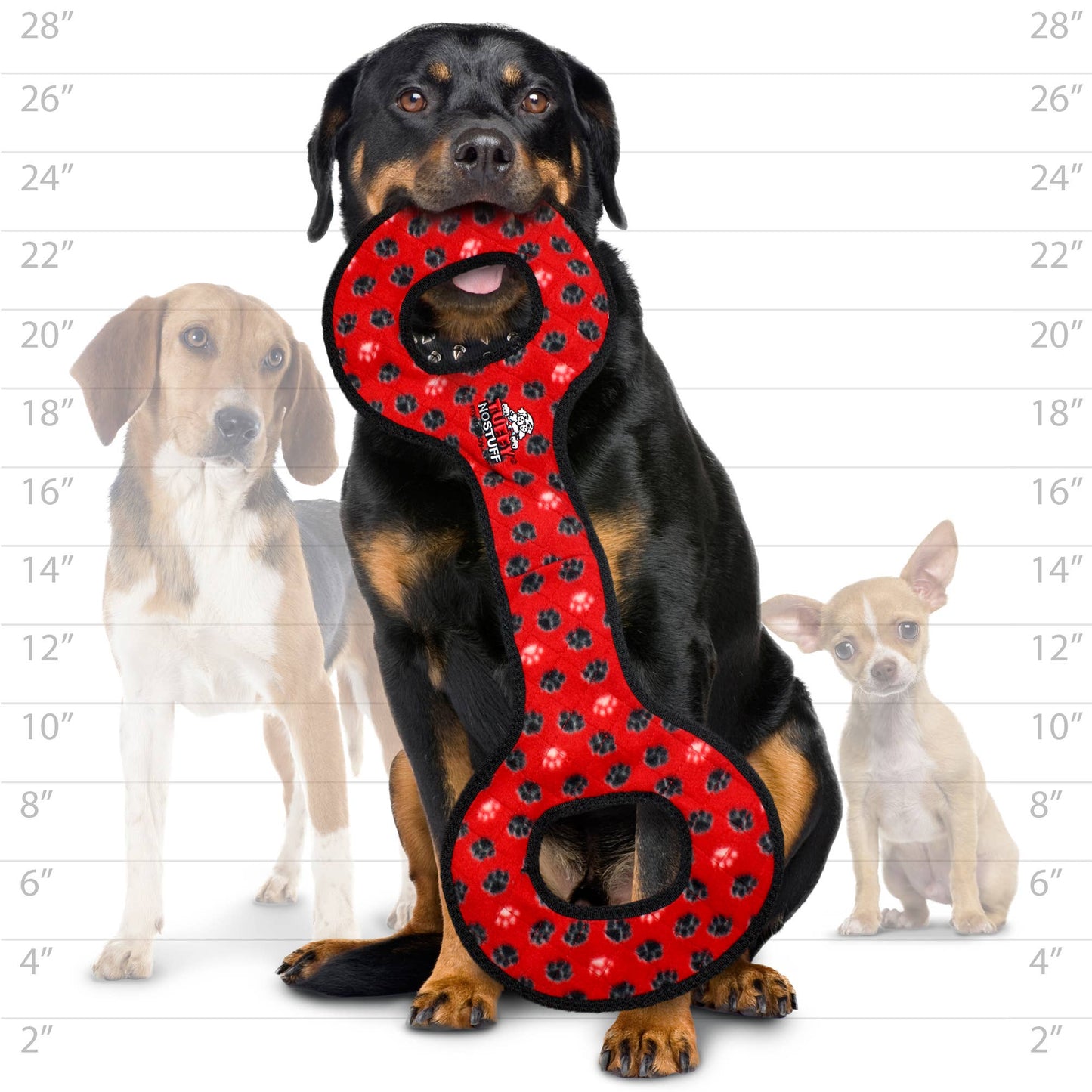 Tuffy No Stuff Ultimate Tug-O-War - Red, Squeaky Dog Toy
