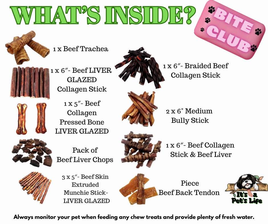 BITE CLUB "LARGE" BOX 100% Natural Dog Chews.