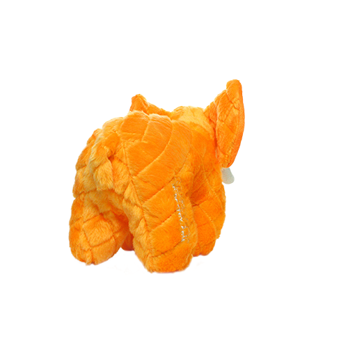 Mighty Safari Elephant - Orange, Plush, Squeaky Dog Toy