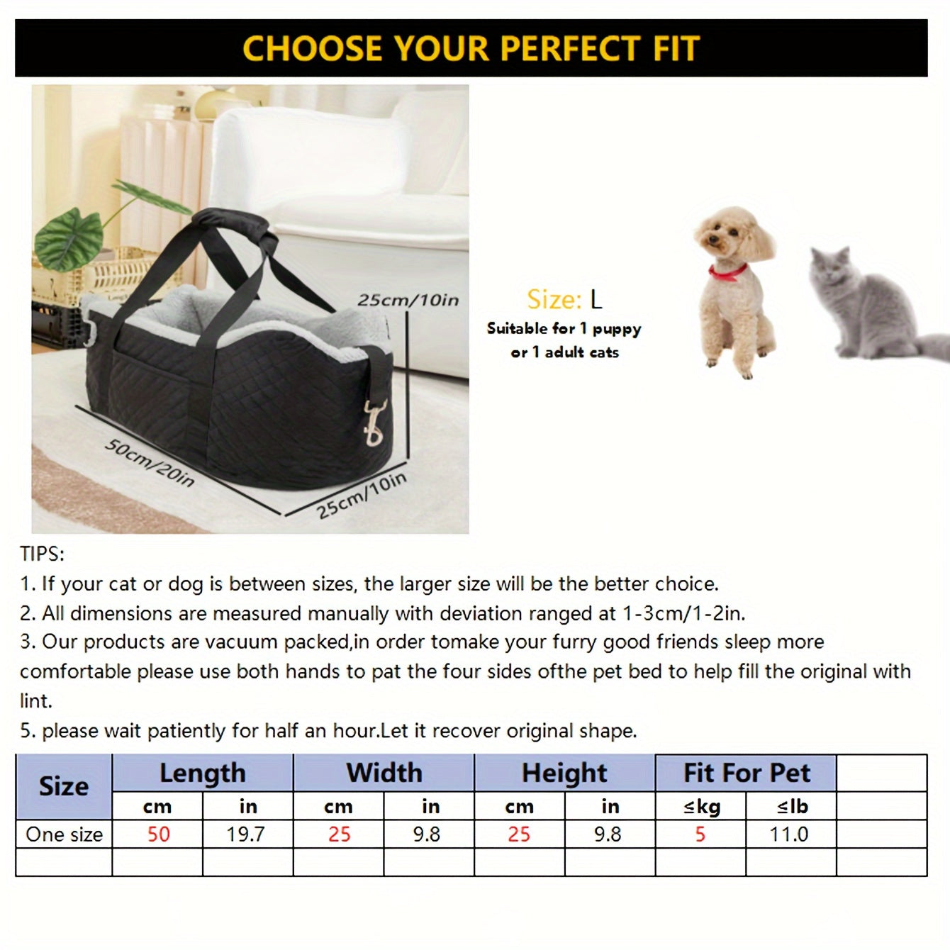 Elevated Console Deluxe Dog Booster Car Seat - Supports Up to 15 lbs