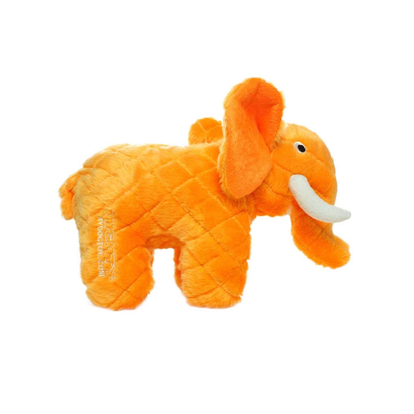 Mighty Safari Elephant - Orange, Plush, Squeaky Dog Toy