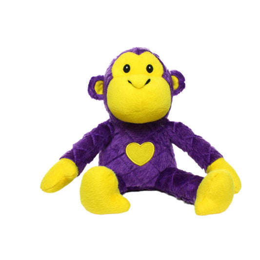 Mighty Safari Monkey - Purple, Plush, Squeaky Dog Toy