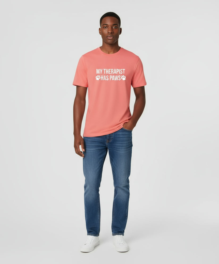 My Therapist Has Paws unisex: Coral