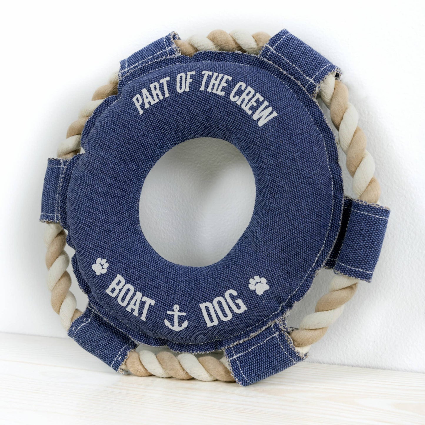 NEW!!! Boat Dog - 10.75" x 10.75" Canvas Dog Toy on Rope