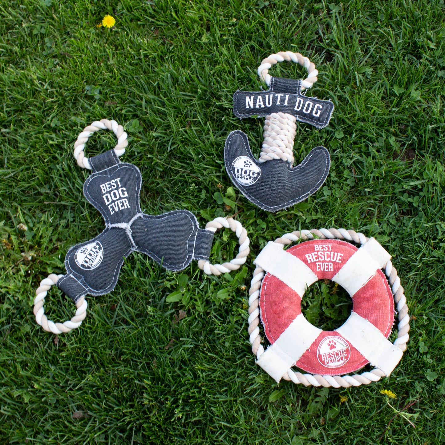 NEW!!! Best Rescue Ever - 10" Canvas Dog Toy on Rope
