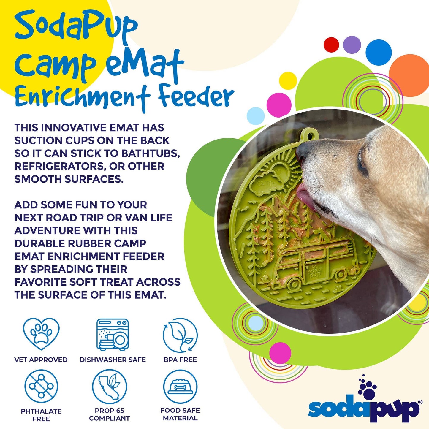 Orange Camp eMat Enrichment Lick Mat With Suction Cups: