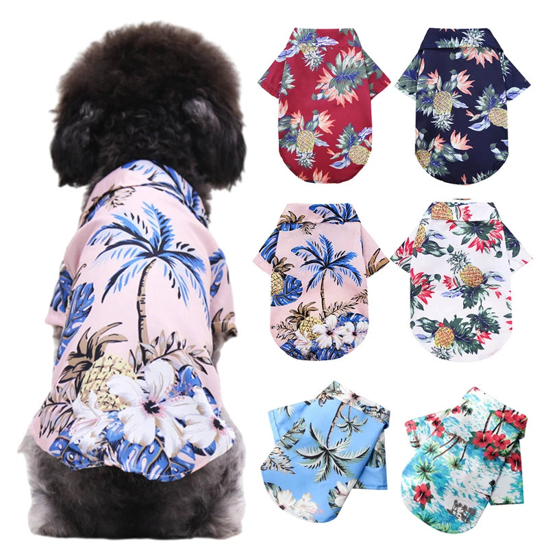 Hawaiian Beach Style Dog T-Shirts