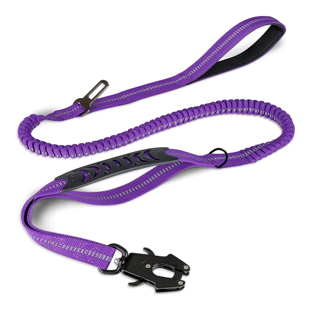 Shock Absorbing Leashe with Car Seatbelt and reflective.