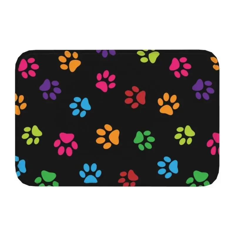 Rainbow Dog Paw Front Door Mats