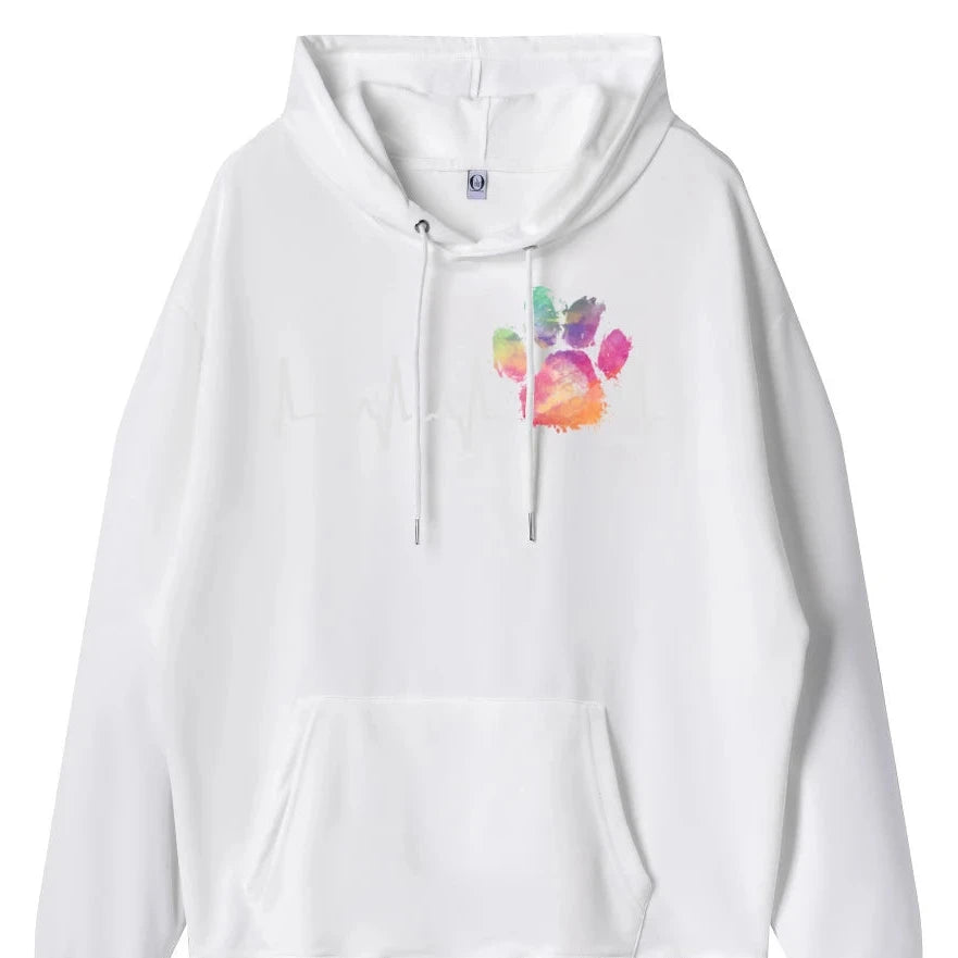 Rainbow Paw Print Heartbeat sweater