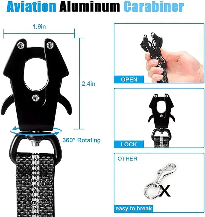 Shock Absorbing Leashe with Car Seatbelt and reflective.