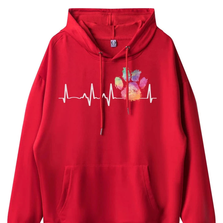 Rainbow Paw Print Heartbeat sweater