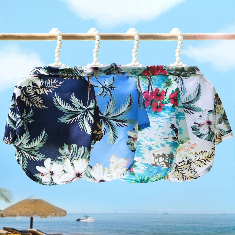 Hawaiian Beach Style Dog T-Shirts