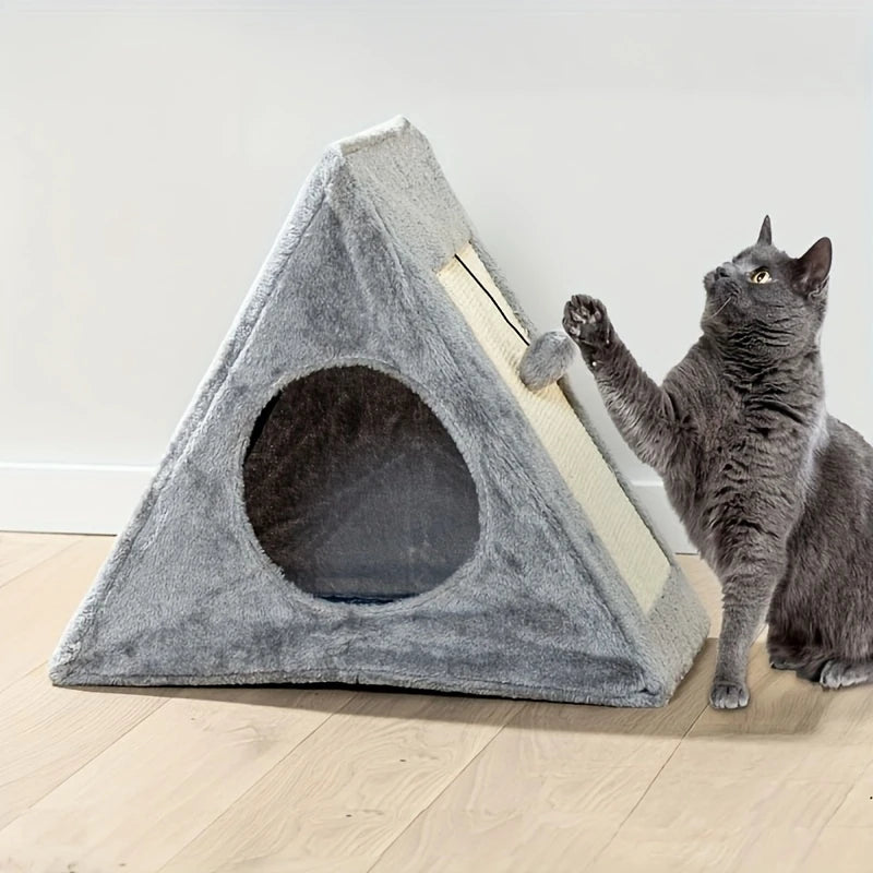 Cat hut and scratcher, suitable for cats under 15 pounds