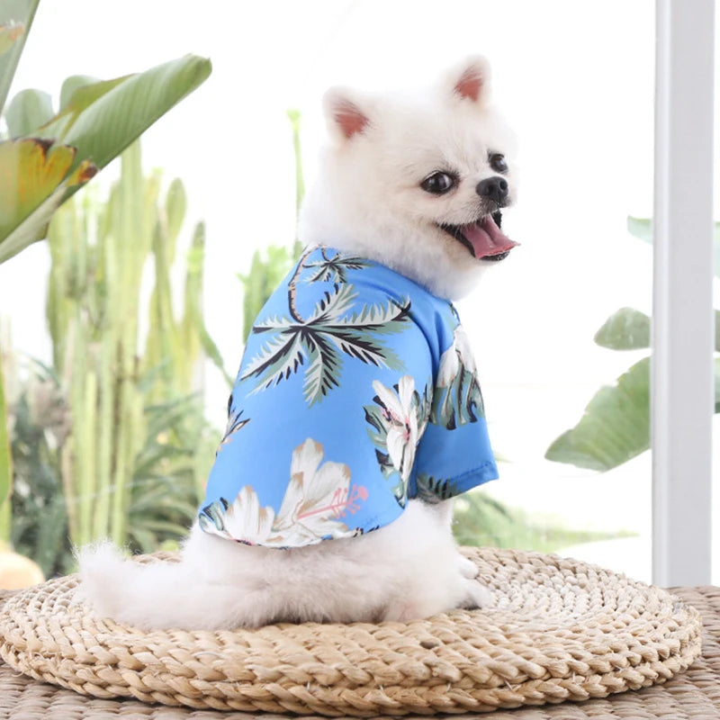 Hawaiian Beach Style Dog T-Shirts