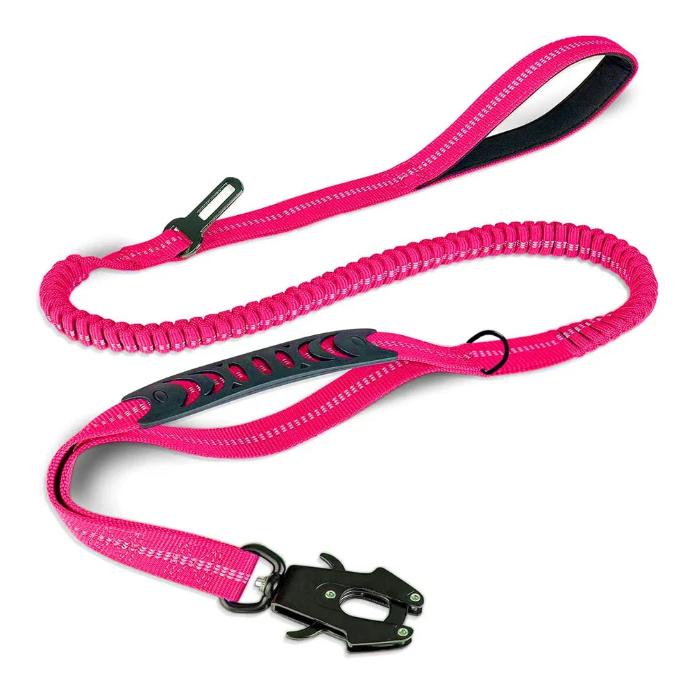 Shock Absorbing Leashe with Car Seatbelt and reflective.