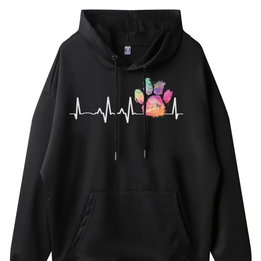 Rainbow Paw Print Heartbeat sweater