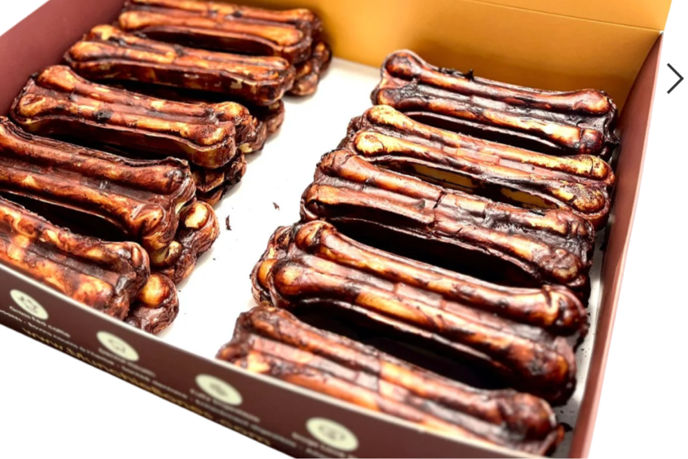 5″- Beef Collagen Pressed Bone LIVER GLAZED