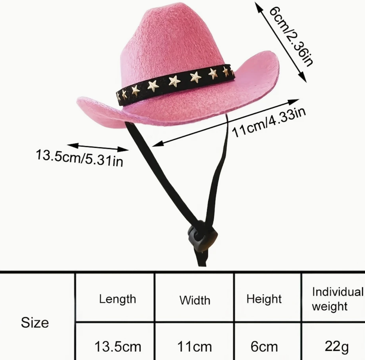 CowGirl Hat with bandana collar-Small