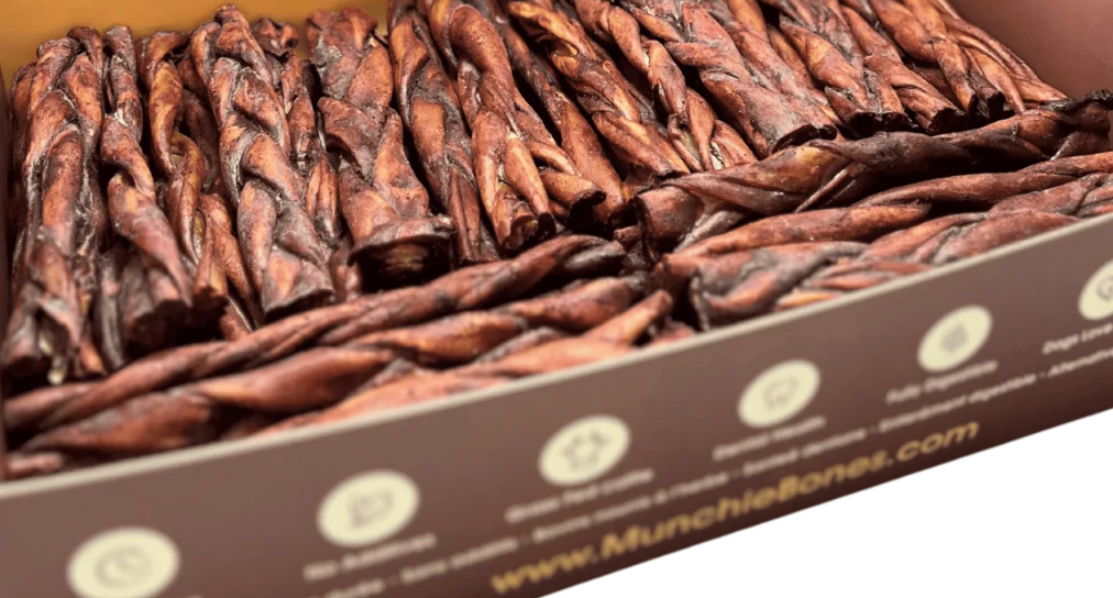 5″ Thin Braided LIVER GLAZED Beef Collagen Stick