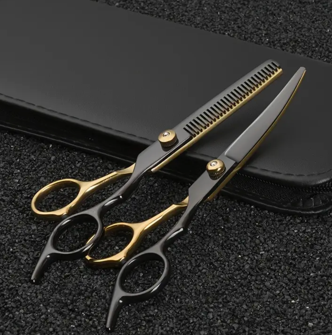 Gold and Black Grooming Professional Sissors