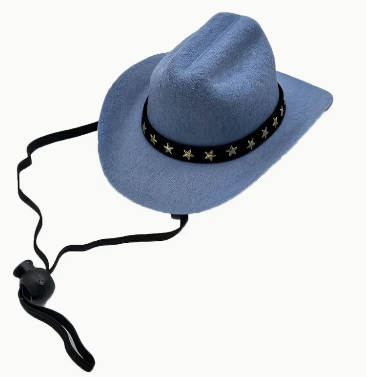 Cowboy/girl Hat with Bandana-Blue SMALL