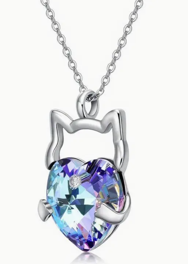 Cat hug necklace
