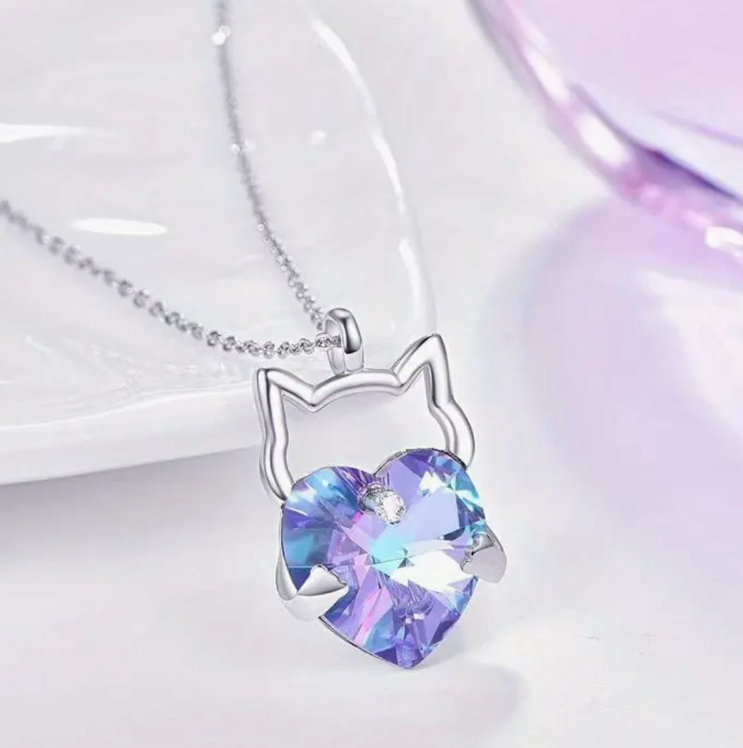 Cat hug necklace