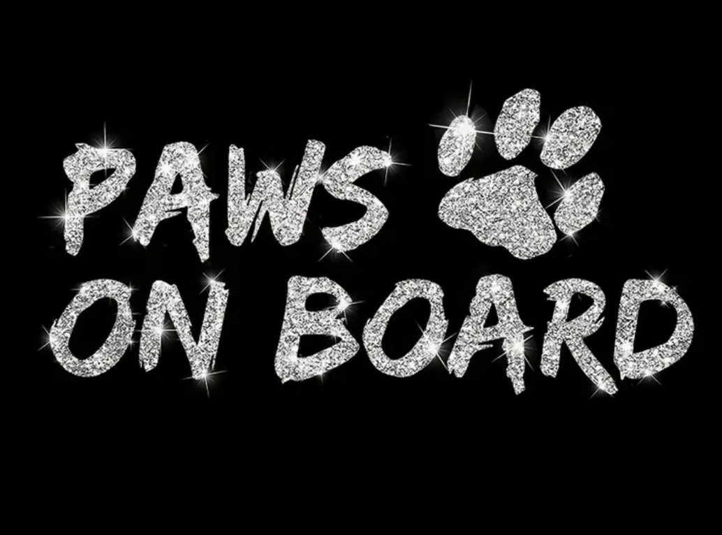 Window Sticker-Paws on Board-Silver