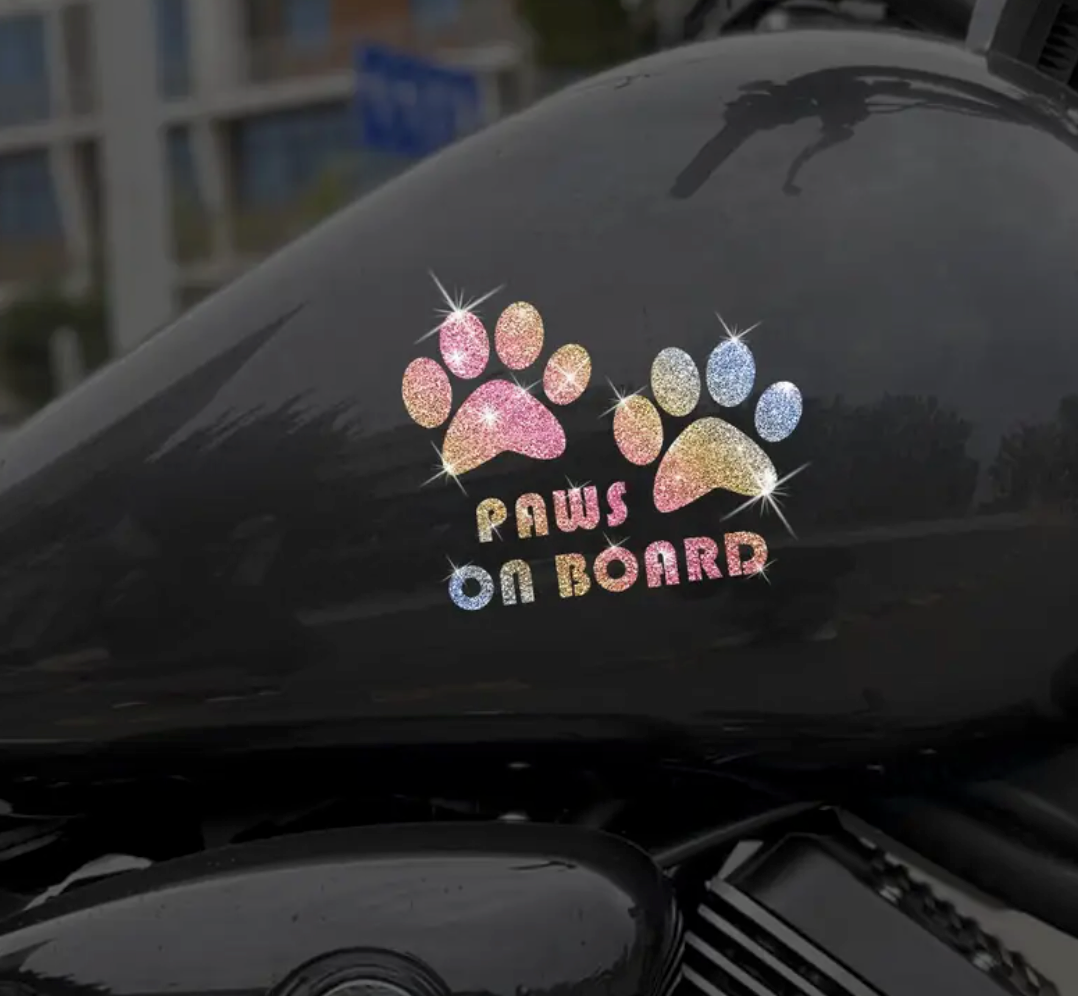 Paws on board Car Decal-pastel