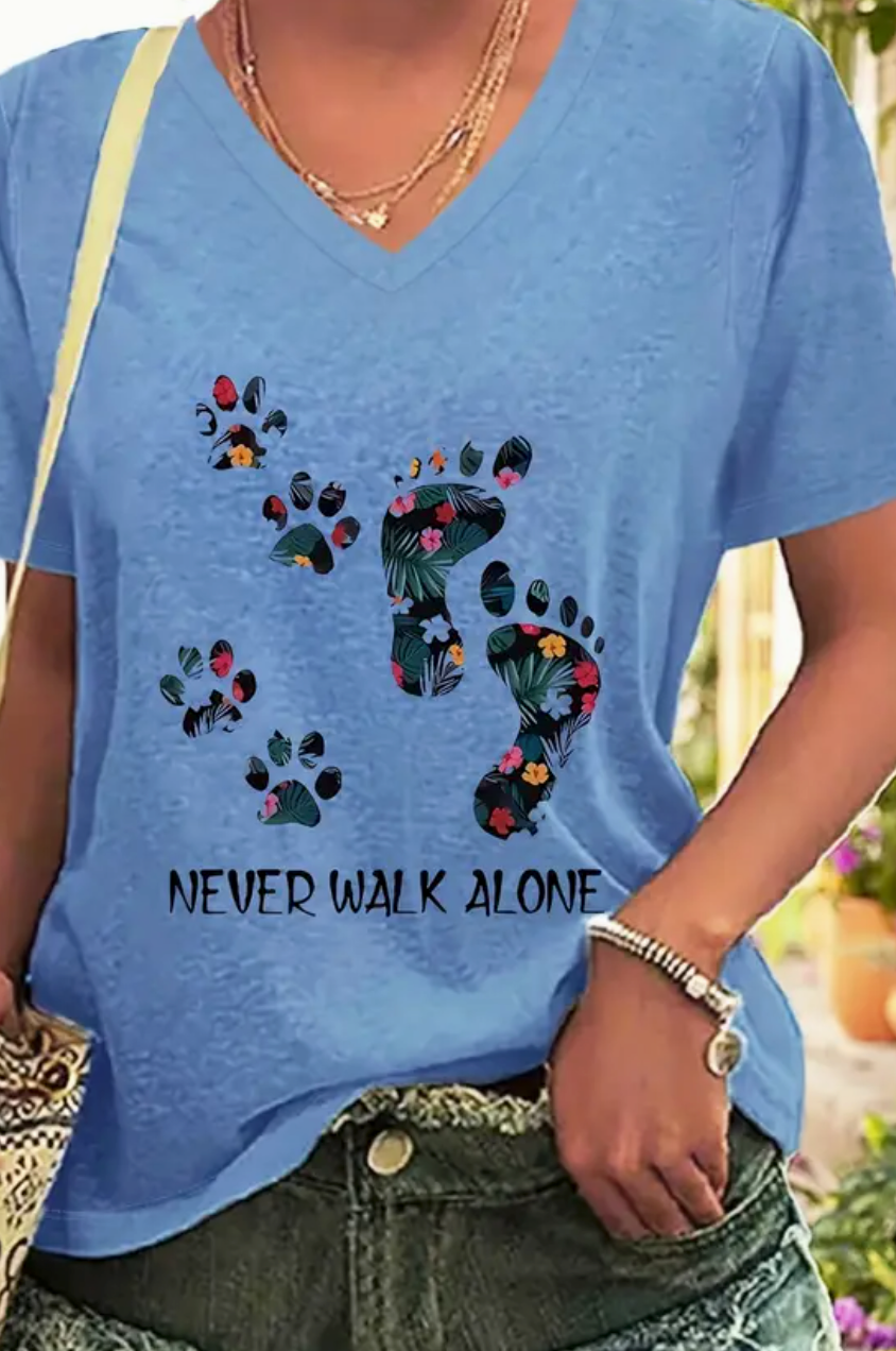 Never Walk Alone T-Shirt -Blue