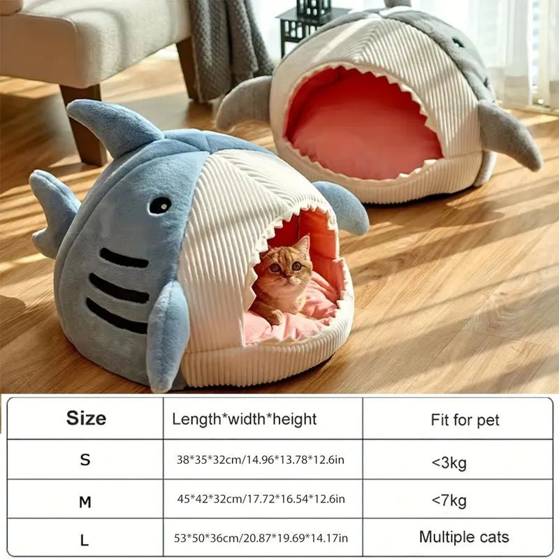Shark cat cave bed!