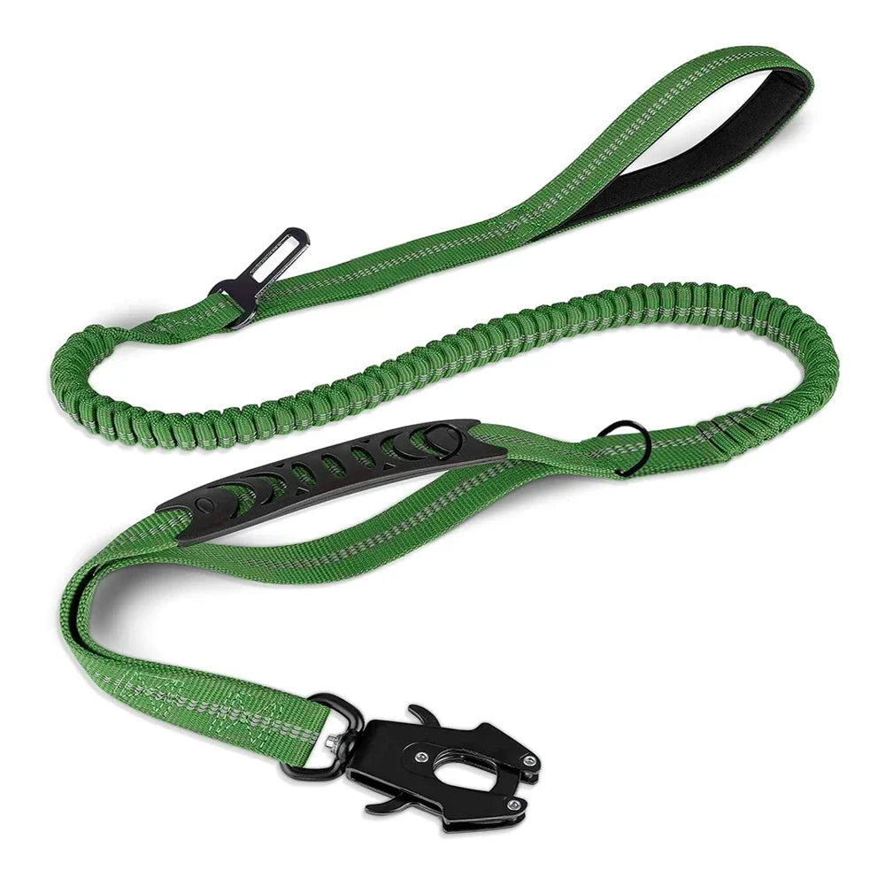 Shock Absorbing Leashe with Car Seatbelt and reflective.