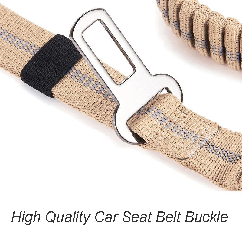 Shock Absorbing Leashe with Car Seatbelt and reflective.