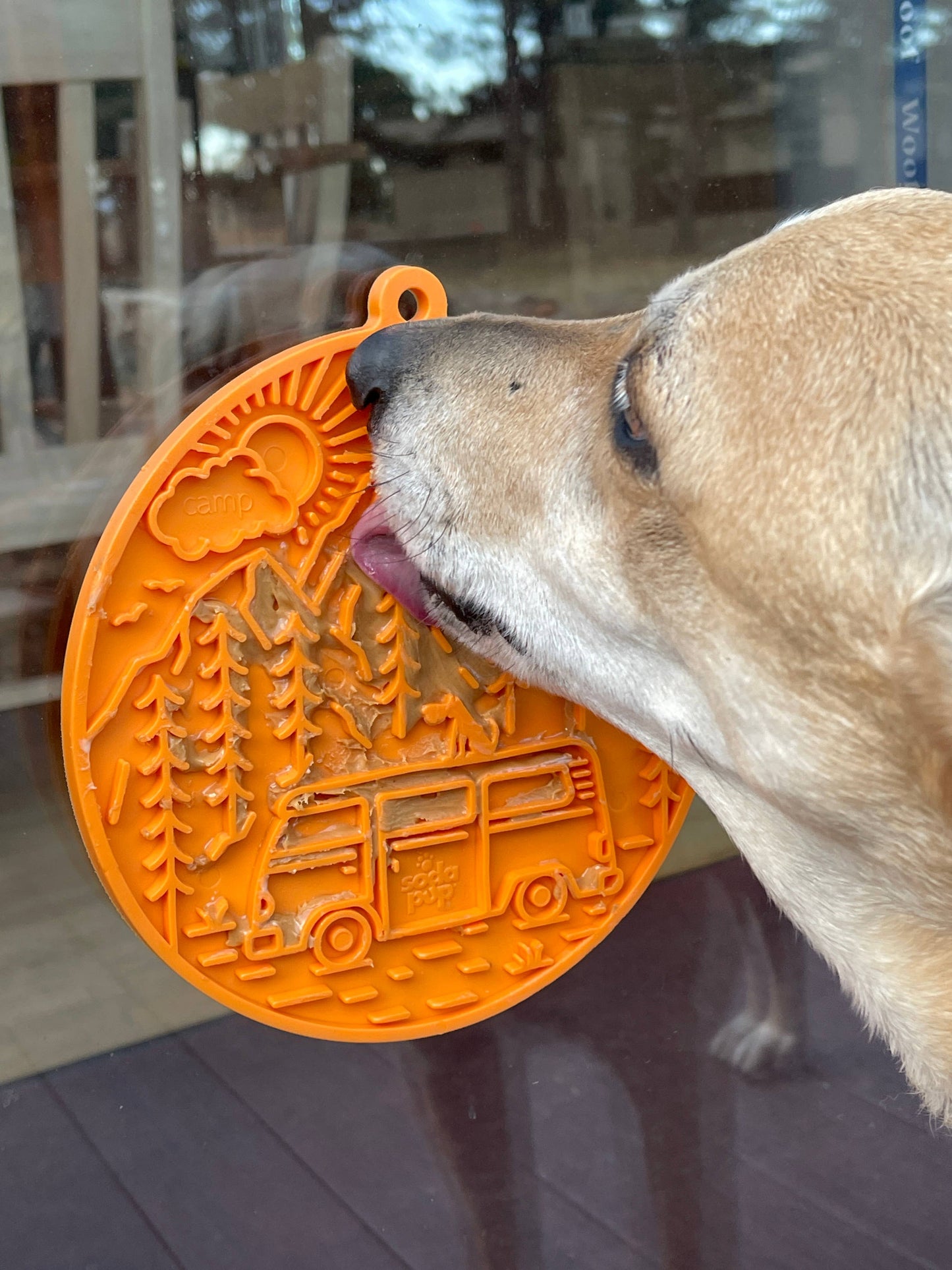 Orange Camp eMat Enrichment Lick Mat With Suction Cups: