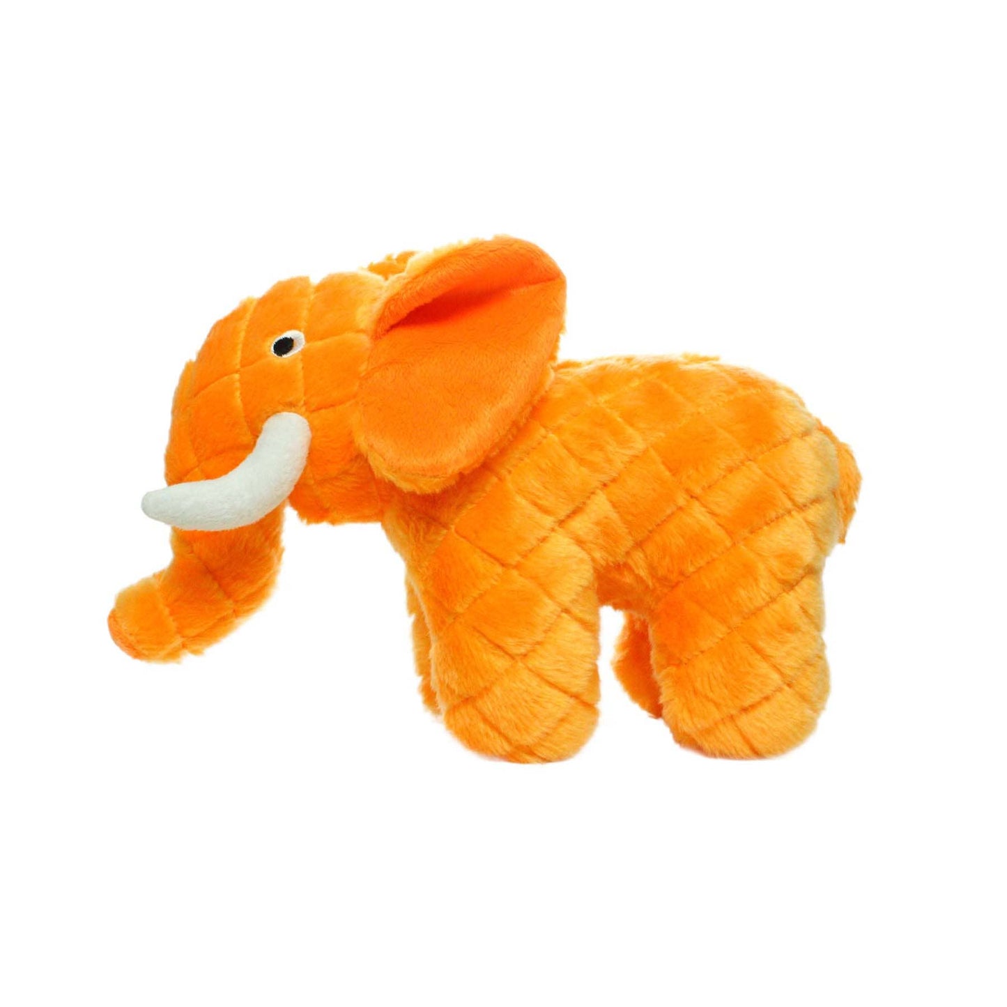 Mighty Safari Elephant - Orange, Plush, Squeaky Dog Toy