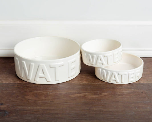 Classic Water White Pet Bowl: LARGE