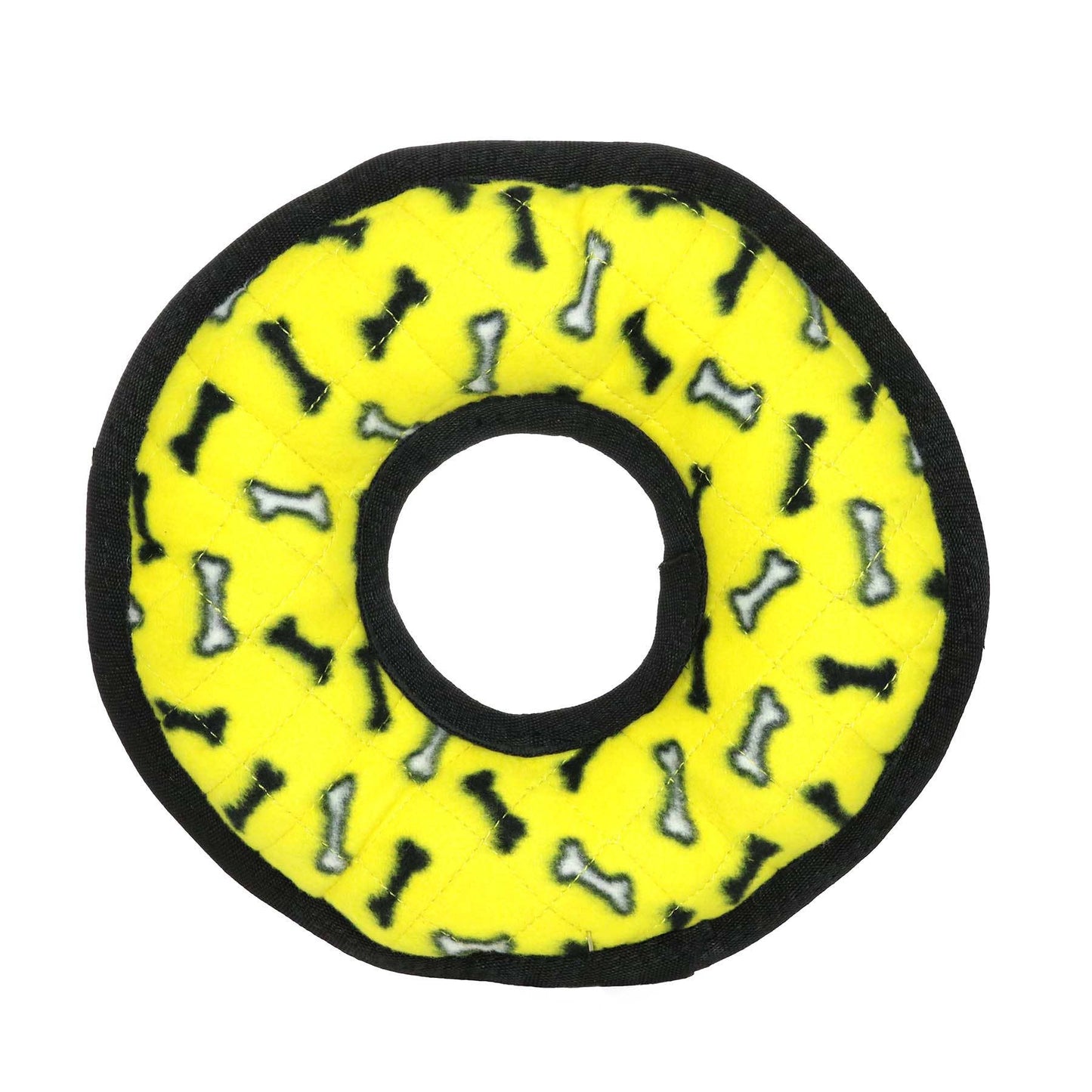 Tuffy Ultimate Ring - Yellow Bone, Durable, Squeaky Dog Toy