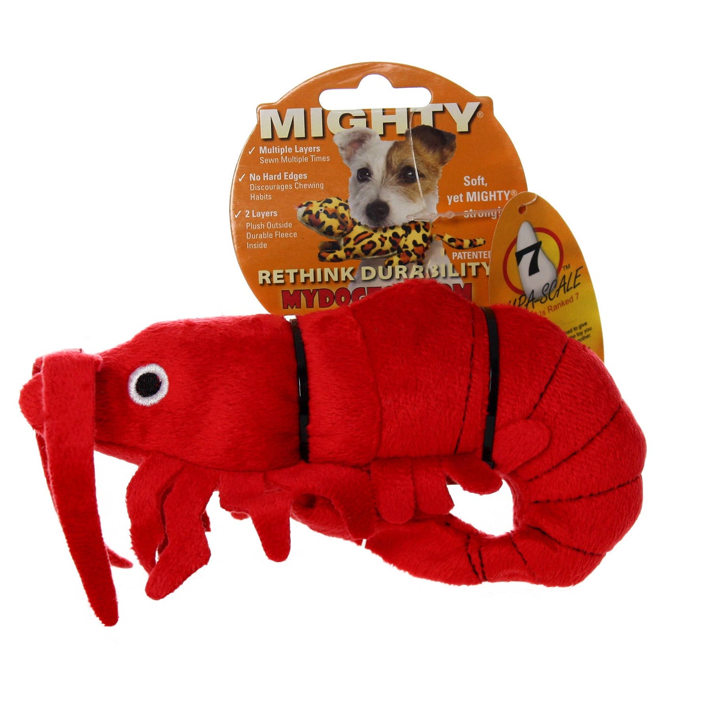 Mighty Jr Ocean Prawn, Plush, Squeaky Dog Toy
