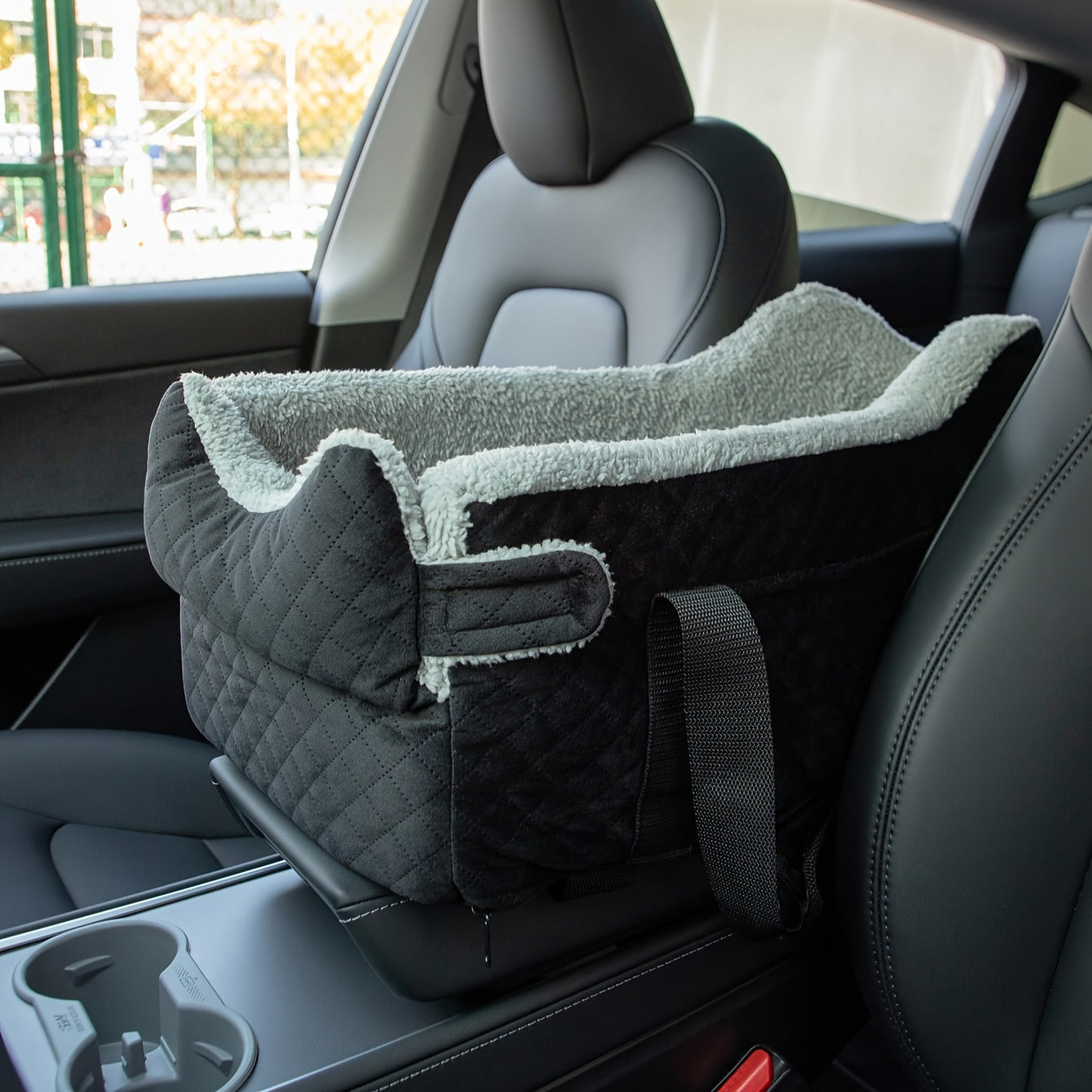 Elevated Console Deluxe Dog Booster Car Seat - Supports Up to 15 lbs