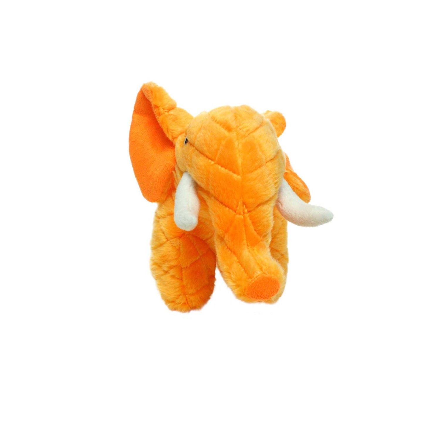 Mighty Safari Elephant - Orange, Plush, Squeaky Dog Toy